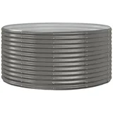 vidaXL Hochbeet Grau 140x140x68 cm Pulverbeschichteter Stahl