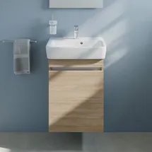 Evineo ineo5 evo Unterschrank B: 45 cm, 1 Tür, mit Griffmulde, für Geberit Renova Plan Handwaschbecken,, BE0983OA,
