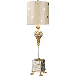 Pompadour X Tischleuchte creme, silber Flambeau FB-POMPADOURX-TL