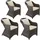 Tectake Rattansessel 4er Set grau