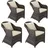 Tectake Korbsessel 60 x 60 x 0 cm grau 4 St.