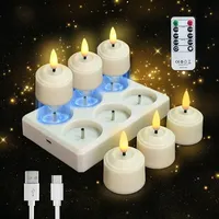6 Wiederaufladbare Led-kerzen Mit Flackernder Flamme, Fernbedienung Und Timer, Inklusive 1 Usb-ladekabel Mit 6 Anschlüssen