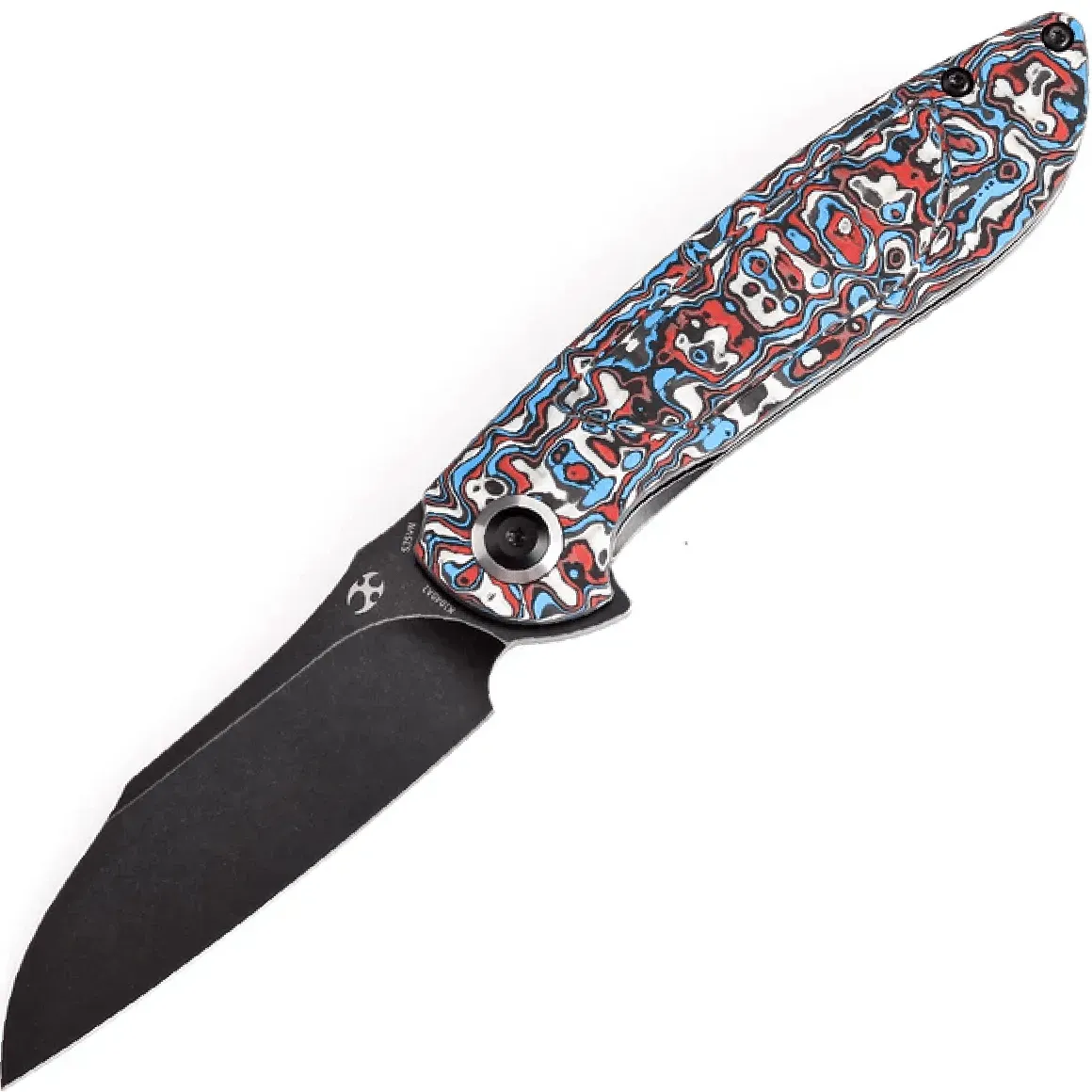 Kansept Prometheus Blackwash CPM S35VN White Blue Red Nebula Carbon Fiber K1040A2