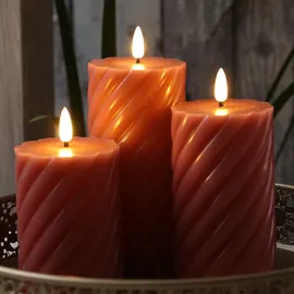 MARELIDA TWIST Stumpenkerze 12,5 cm rosa