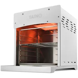 TAINO XXL Hochleistungsgrill Gas bis 800°C mit Pizzastein Edelstahl Silber