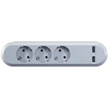 Bachmann USB Smart mit integriertem 2-fach USB Charger, 3-fach, 1.5m, weiß