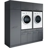 laundreezy Mehrzweckschrank-Set 186 x 200 x 68 cm Grau