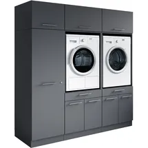 laundreezy Mehrzweckschrank-Set 186 x 200 x 68 cm Grau