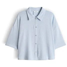 Opus Strickshirt aus Viskose-Mix mit Polokragen Modell 'Sitrica', Hellblau, 38
