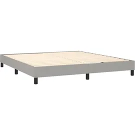 vidaXL Boxspringbett mit Matratze & LED Hellgrau 180x200 cm Stoff