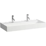 LAUFEN Kartell Waschtisch unterbaufähig, 2 Hahnlöcher, ohne Überlauf, 1000x460mm, H8103374001151, Farbe: Weiß mit LCC