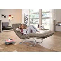 W.Schillig Relaxliege daily dreams Leder 95 x 91 x 170 cm braun mit Kissen