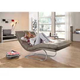 W.Schillig Relaxliege daily dreams Leder 95 x 91 x 170 cm braun mit Kissen
