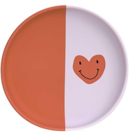 Lässig Baby Silikon Kinderteller/Silicone Plate Happy Rascals Heart
