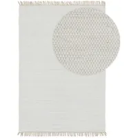 benuta basic Kurzflor Teppich aus recyceltem Material Tom Cream 70x120 cm - Moderner Kurzflor-Teppich für Wohnzimmer