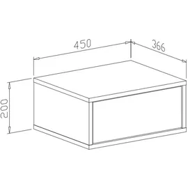 lookway Nachtschrank BLANCO Loft 45 x 53 x 37 cm Schwarz
