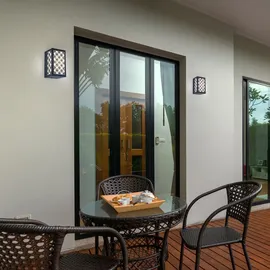 WOFI LED Außen Wand Strahler ALU Leuchte Laterne Garten Muster Design Lampe anthrazit