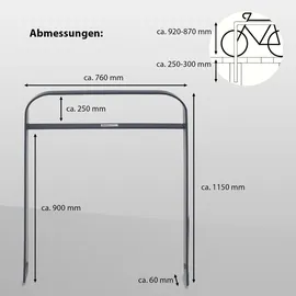 Trutzholm Fahrradständer Fahrradanlehnbügel 115 x 76 cm Flachstahl 13 mm Anthrazit