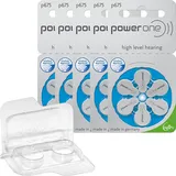 30 Varta Power One Hörgerätebatterien p675 blau PR44 + Transportbox für 2 Zellen