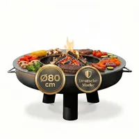 SOUK ONE Feuerplatte Plancha Feuerring aus Edelstahl 4mm, Grillplatte passend für Feuertonne 80 cm (Lieferung ohne Feuerschale)