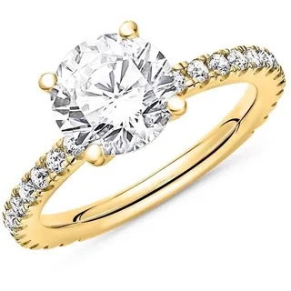 JEWLIX Verlobungsring Mit Zirkonia als Hauptstein aus vergoldetem 925er Silber VR0040-G goldfarben 52