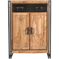 Dynamic24 Highboard Panama Akazie natur Kommode Sideboard Wohnzimmer Esszimmer