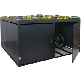 MCW 4er-Fahrradgarage, Fahrradbox, abschließbar, verzinkter Stahl, 126x220x210cm, Anthrazit