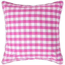 Homescapes Kissenbezug Karierter 60 x 60 cm Pink