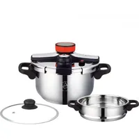 Schnellkochtöpfe Dampfkochtöpfe 2-in-1 Schnellkochtopf 8 L Edelstahl Induktion mit Glasdeckel Royal Swiss