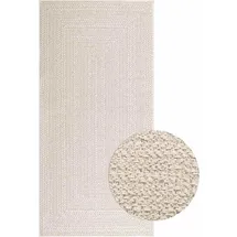 vidaXL Teppich ZIZUR Creme 100x200 cm Jute-Optik Indoor und Outdoor