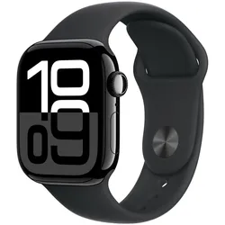 Apple Watch S10 GPS Diamantschwarz Alu Sport Band Schwarz -M/L GPS 42mm MWWF3QF/A 2024