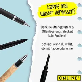 Online Schreibgeräte Rollerball-Minen Gelschreiberminen 0,7 mm Schwarz