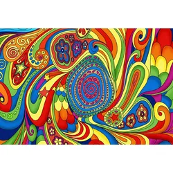 Fototapete PAPERMOON "Gekritzel Art", bunt, B:3,00m L:2,23m, Vlies, Tapeten
