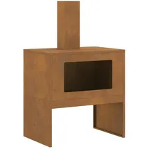 vidaXL - Feuerplatz Braun 60 X 40 X 96 Cm Witterungsbeständiger Stahl