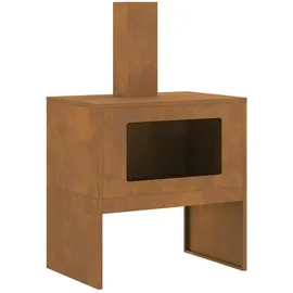 vidaXL - Feuerplatz Braun 60 X 40 X 96 Cm Witterungsbeständiger Stahl