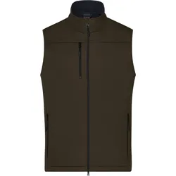Herren Softshellweste Recycled Polyester - Farbe braun - Größe L