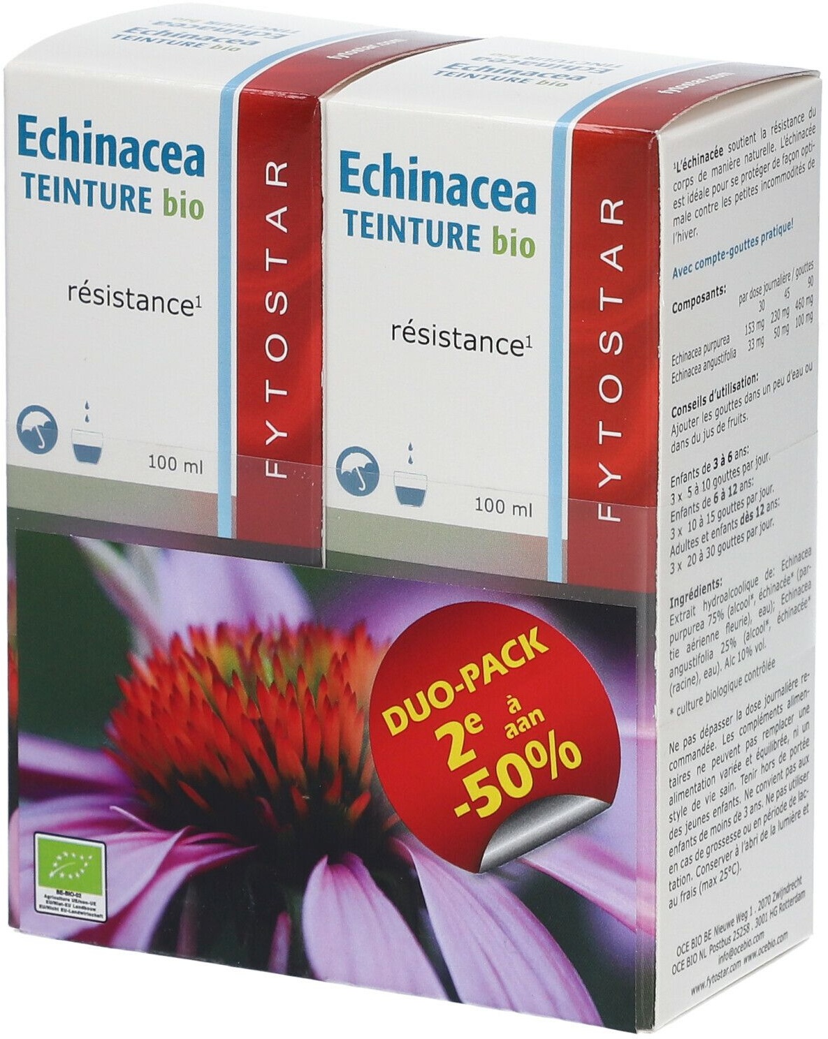 Fytostar Echinacea TEINTURE Bio 2x100 ml teinture(s)