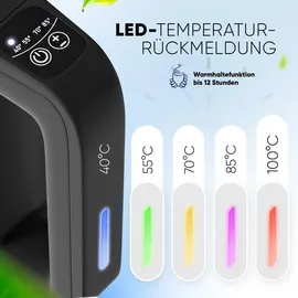 STILLSTERN Wasserkocher Temperatureinstellung [1,7L | 40-55-70-85-100°C], 12 Std. Warmhalten, Präzisionsausguss aus Edelstahl, Anti-Fingerprint, Schnelles Aufheizen [2200W], Leise,