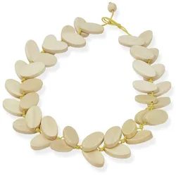 Le collier avec plaquettes bois ovales  Peter Hahn blanc