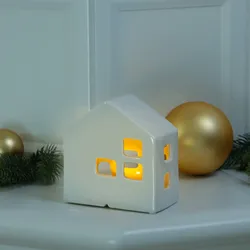 LED Haus Lichthaus Dekohaus Leuchthaus H: 13cm inkl. Batterie Innen