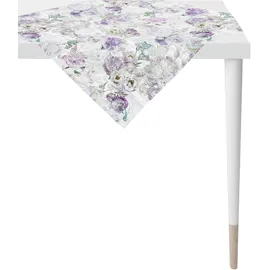 APELT Mitteldecke APELT "6448 SPRINGTIME, Frühjahrsdeko, Frühling" Gr. 1, bunt (weiß, flieder, grün), B:88cm L:88cm, Baumwolle, Polyester, Tischdecken, Mitteldecke, Digitaldruck