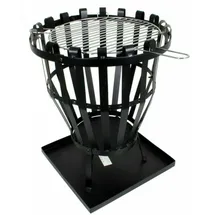 Feuerkorb Grill mit Aschefänger Ø 0,00 m Metall schwarz