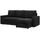 mebligo Ecksofa mit Schlaffunktion, Schwarz - Schwarz