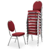 Raburg Stapelstuhl Bankettstuhl, stapelbar, für Konferenz, Seminar & Wartezimmer, David (Set), extra stabile, gepolsterte Metallstühle, belastbar bis 150 kg rot
