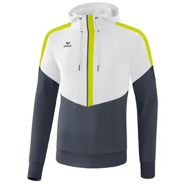 Erima Squad Hoodie white/slate grey/bio lime XL