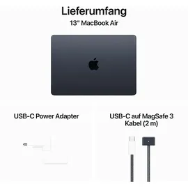 Apple MacBook Air M2 2024 13,6" 16 GB RAM 256 GB SSD 8-Core GPU Mitternacht