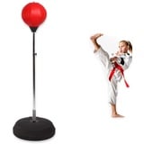 Erwachsene Punchingball Standboxsack Boxen Set Standbox Handschuhen Punching-Training Verstellbar Höhe 120-150 cm Rot Geeignet für den professionellen Einsatz im Fitness-Studio sowie zu Hause