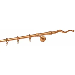 Gardinenstange GARESA "BOTAN", gold (goldfarben), L:410cm Ø:20mm, Metall, Kunststoff, Gardinenstangen, Vorhanggarnitur, verlängerbar, Wandmontage, mit Ringe und Haken