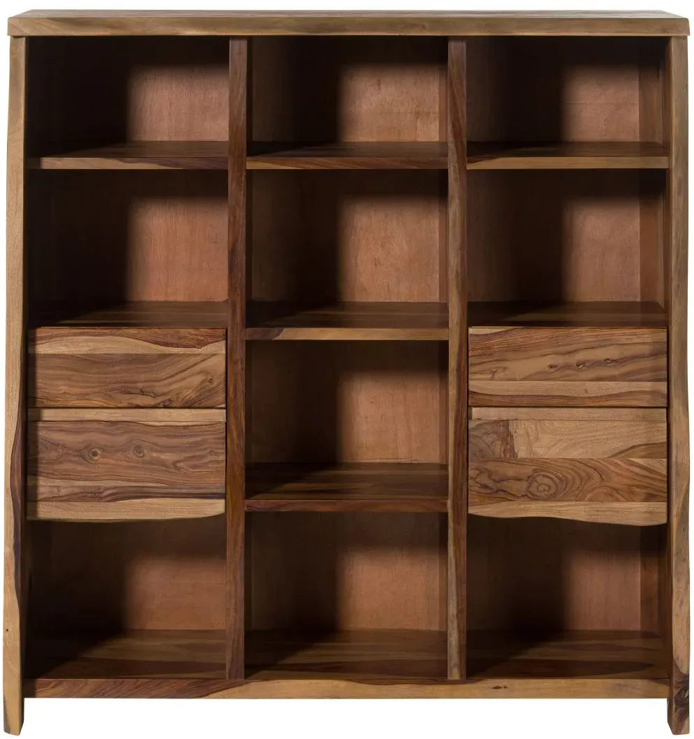 Bücherregal Sheesham 142x45x145 natur lackiert / sandgestrahlt PURE SHEESHAM #208