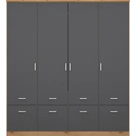 Rauch Bremen 181 x 199 x 58 cm grau/Eiche Artisan Nachbildung